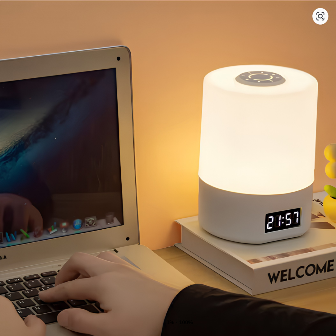 Lámpara LED Táctil con Reloj Digital