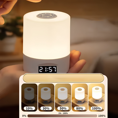 Lámpara LED Táctil con Reloj Digital